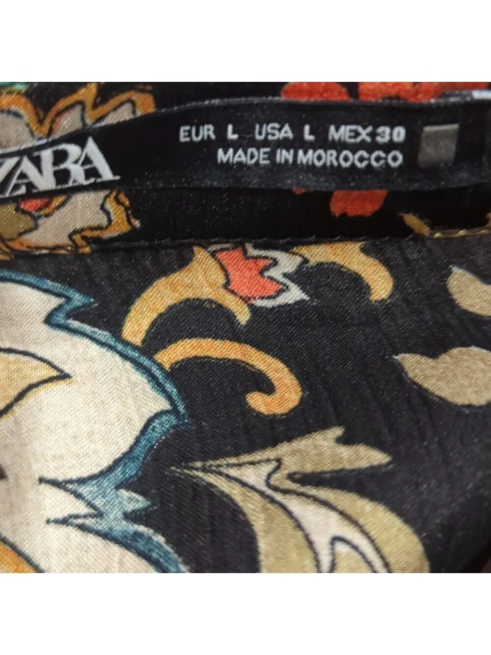 Zara Printed Soft vneck dress